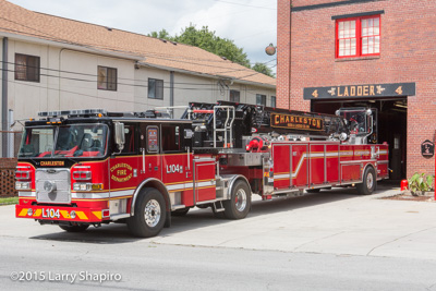 Charleston SC Fire Department apparatus fire trucks Ladder 104 Engine 115 Battalion 103 Pierce Arrow XT tda shapirophotography.net Larry Shapiro photographer